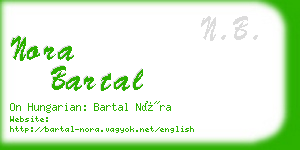 nora bartal business card